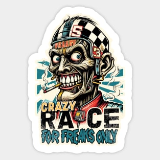 Crazy Race - Zombie NASCAR Sticker